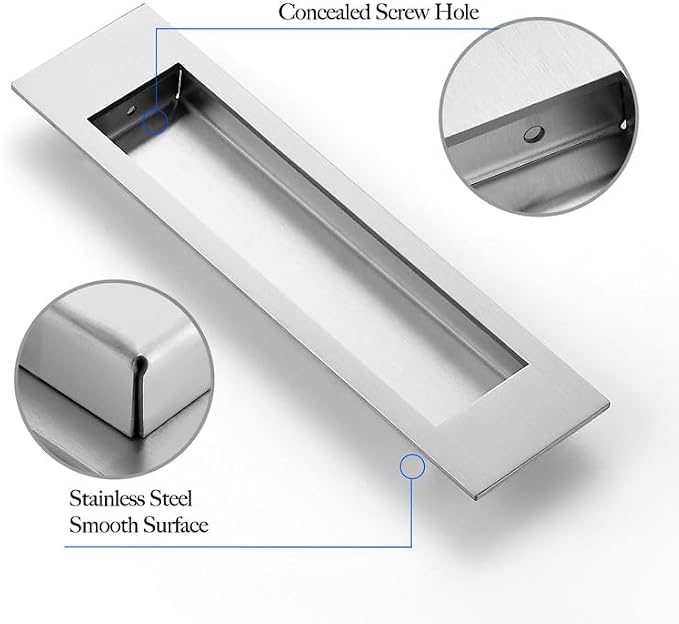 Ravinte Sliding Closet Door Handles Flush Pulls Recessed Finger Pulls - Image 4