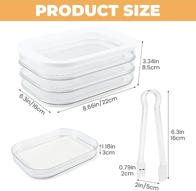 Deli Meat Container for Fridge, 3-Tier Stackable Clear Cold Cuts Storage - Image 8