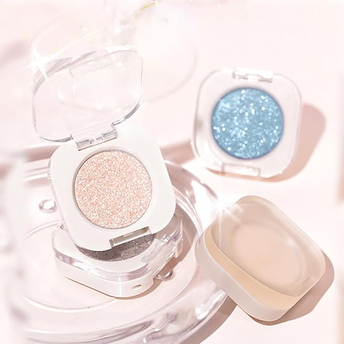 Light Blue White Single Eyeshadow Makeup, Neutral Powde Eye Shadow - Image 6
