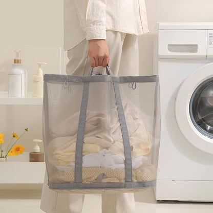 Mesh Bag with Handles, Collapsible Laundry Basket, Foldable Laundry Bag - Image 5