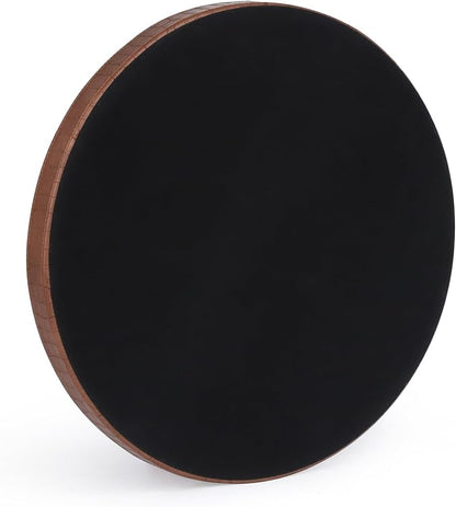 HofferRuffer Round Serving Tray 20'', Elegant Faux Leather Circle Ottoman Table - Image 9