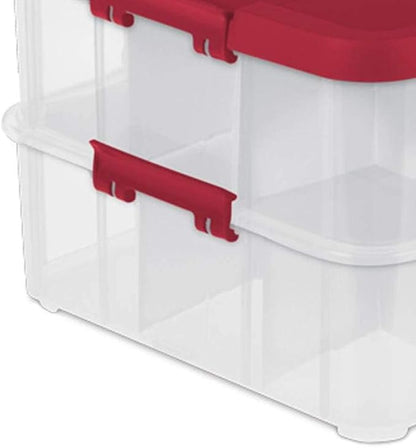 Sterilite 1427 Stack & Carry 2 Layer 24 Ornament Storage Box, See-through layers - Image 5