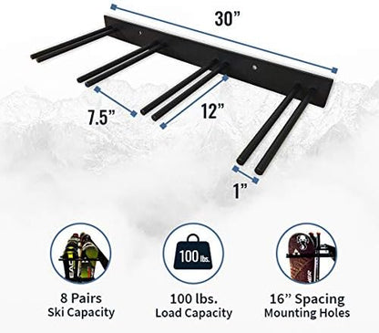 StoreYourBoard Ski Rack Wall Mount – Heavy-Duty Steel Ski Wall Mount Holds Up - Image 2