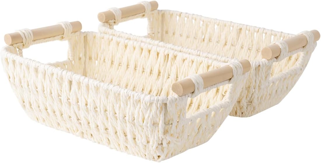 StorageWorks Round Paper Rope Woven Basket by StorageWorks