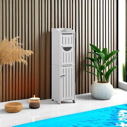 AOJEZOR Small Bathroom Storage Cabinet: No Drill - Image 5