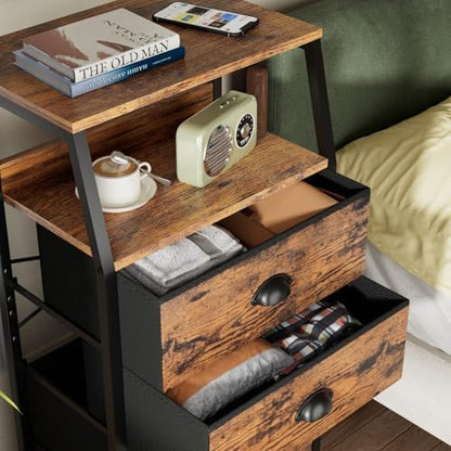 Furnulem Tall Night Stand, Bedside Table - Image 5