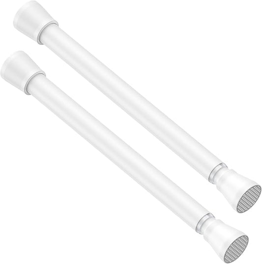 White Tension Rods 16 to 26 2PCS Spring Curtain Rod No Drill Small Tension Rod by ZipGloTensionRod