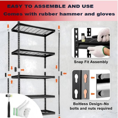 5 Tire Storage Shelving Heavy Duty Garage Shelves 2000LBS Load Bearing - Image 6