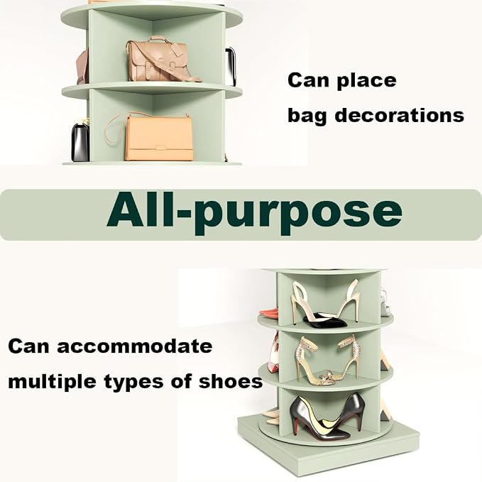 Rotating Shoe Rack Tower, 6-Tier Spinning Shoe Rack, Free Standing 360° - Image 5