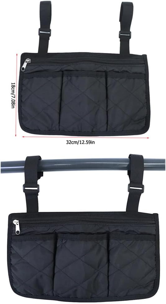 Bed Rails Bag with Cup Holder Phone Pouch 4 Pocket Storage Organizer Bag - Image 2