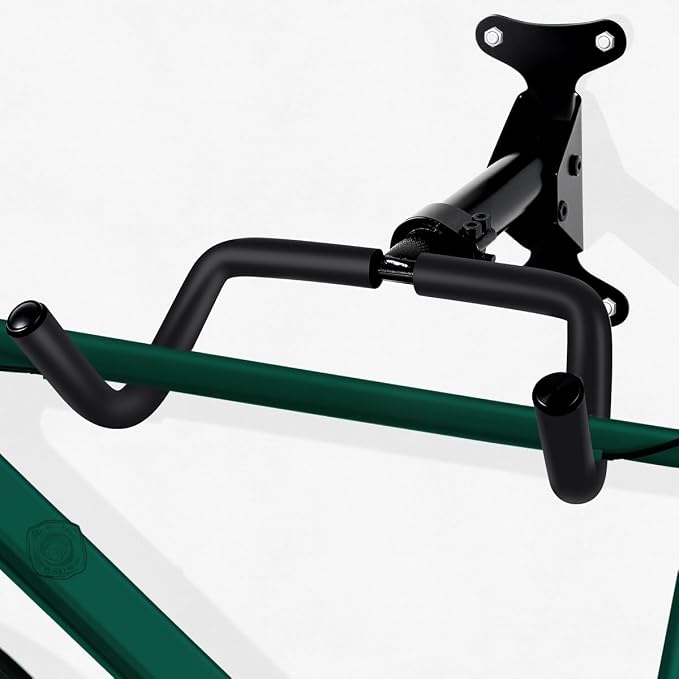 Black Bike Wall Mount Hanger Adjustable Space Saving Horizontal Bicycle Rack by MISPACIO