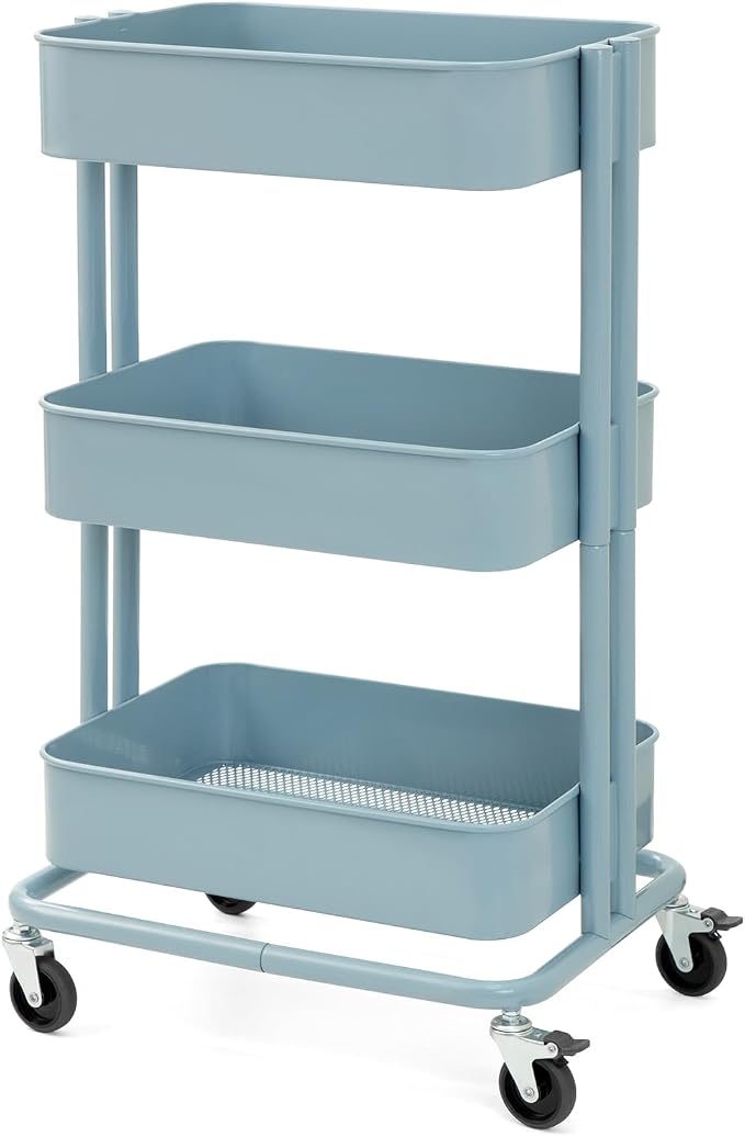 3 Tier Rolling Cart Metal Heavy Duty Utility Cart by CARTTECH