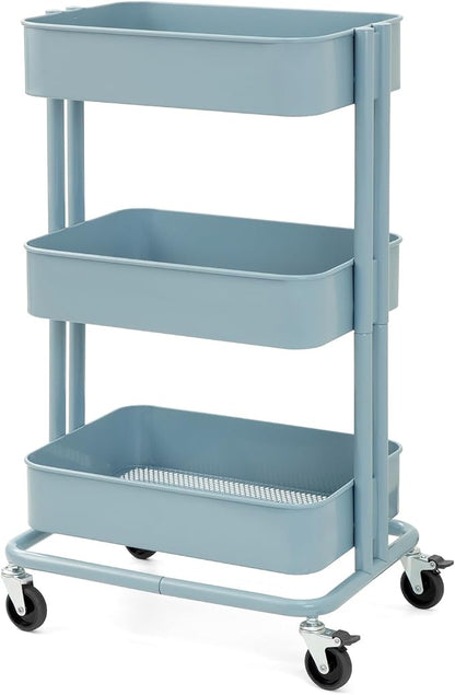 3 Tier Rolling Cart Metal Heavy Duty Utility Cart by CARTTECH