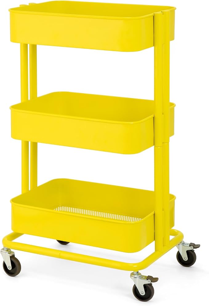 3 Tier Rolling Cart Metal Heavy Duty Utility Cart by CARTTECH