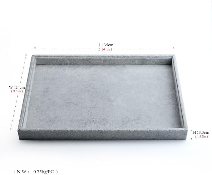 Oirlv Velvet Stackable Jewelry Trays Grids Rings Earrings Bracelet Watch - Image 8