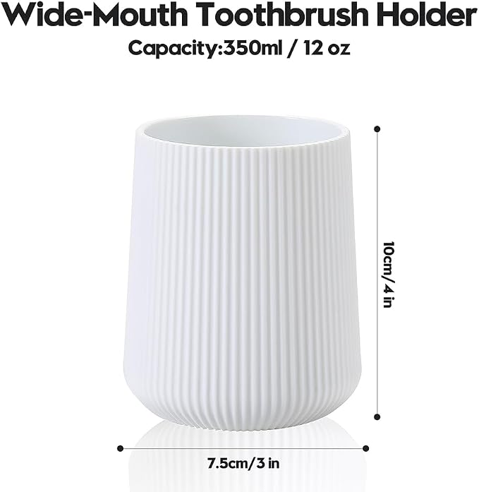 YAUKPH White Striped Toothbrush Holder - Image 5
