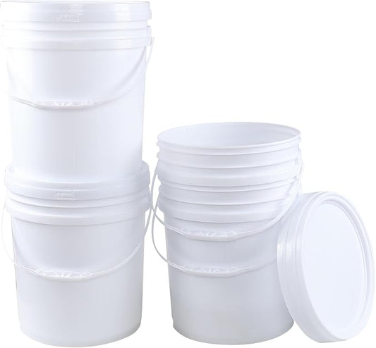 7 Gallon White Plastic Pail by Callyne
