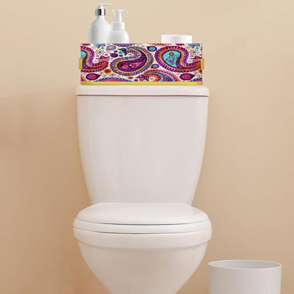 Paisley Folk Style Bathroom Storage Basket, Foldable - Image 7