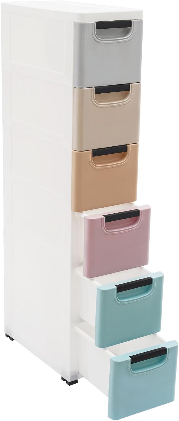 Slim 6 Drawers Storage Cabinet for Narrow Space, PP Storage Tower - Image 6