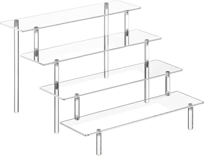 HENABLE 4 Tier Tall Clear Acrylic Display Risers, Large Perfume Organizer Stand by HENABLE