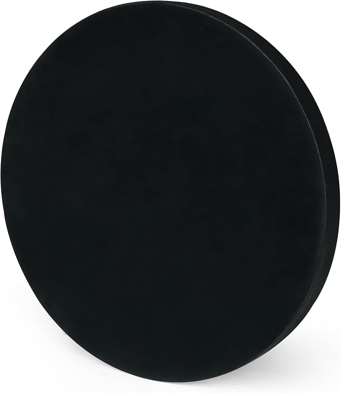 HofferRuffer Large Round Serving Tray 24'', Elegant Faux Leather Circle Ottoman - Image 8