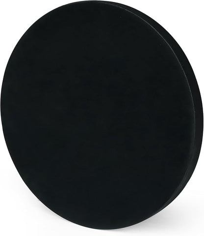 HofferRuffer Large Round Serving Tray 24'', Elegant Faux Leather Circle Ottoman - Image 8