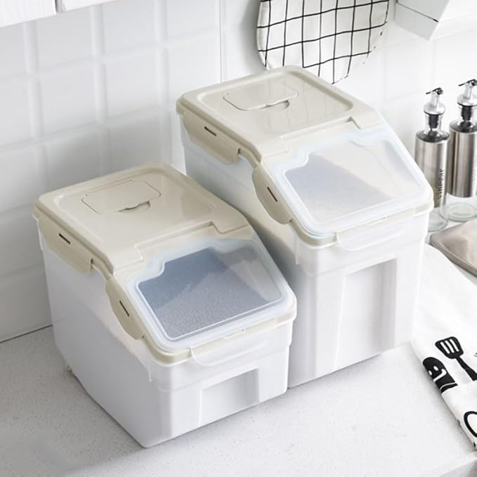25LB Large Flour Storage Container Bin, 2 Pack Airtight Plastic - Image 5