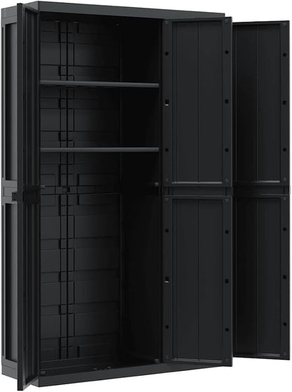 Outdoor Storage Cabinet, 65-Inch Tall Polypropylene Utility Cupboard - Image 6