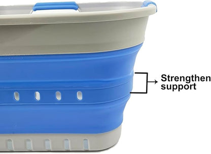 SAMMART Collapsible Plastic Rectangular Laundry Basket - Image 5