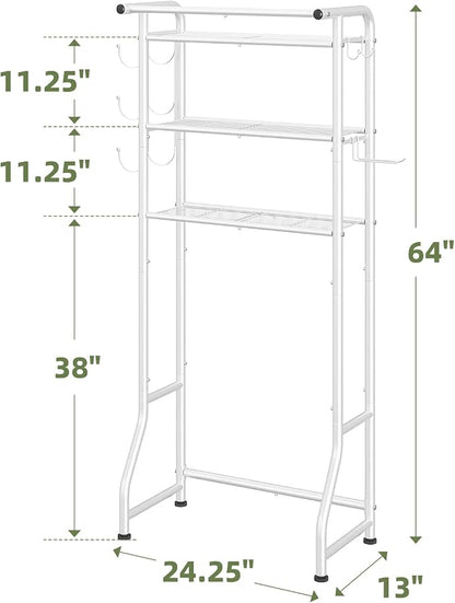 Simple Trending 3 Tier Over The Toilet Storage Rack, Metal Bathroom Shelf - Image 7