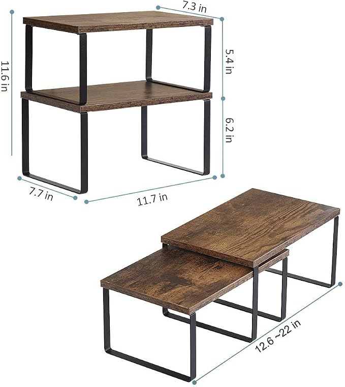 NEX Kitchen Cabinet and Counter Shelf Organizer, Shelf Riser - Image 3