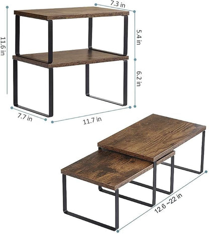 NEX Kitchen Cabinet and Counter Shelf Organizer, Shelf Riser - Image 3
