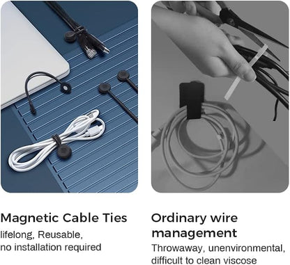 EUREKA ERGONOMIC Magnetic Cable Ties Reusable, 10 Pack Rubber Twist Ties - Image 6