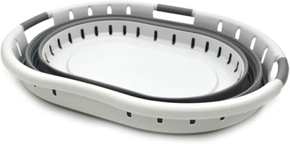 SAMMART 57L Collapsible 3-Handled Plastic Laundry Basket - Image 4