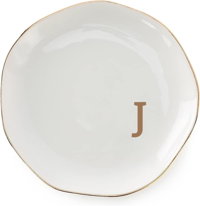 Initials Ring Dish Jewery Tray by VINCOMIC