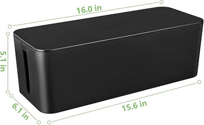 Cable Management Box, Large Cord Organizer Box to Hide Power Strip & Under Desk - Image 3
