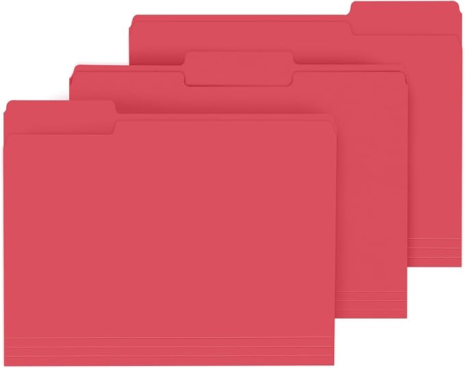 File Folder, PANDRI 120 Pack File Folder, 1/3 Cut Tab, Letter Size, Filing by PANDRI