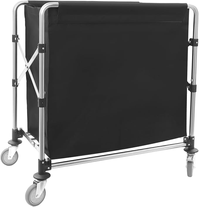 Commercial Laundry Cart with Wheels, Folding Laundry Hamper Cart, Heavy Duty by Eapmic