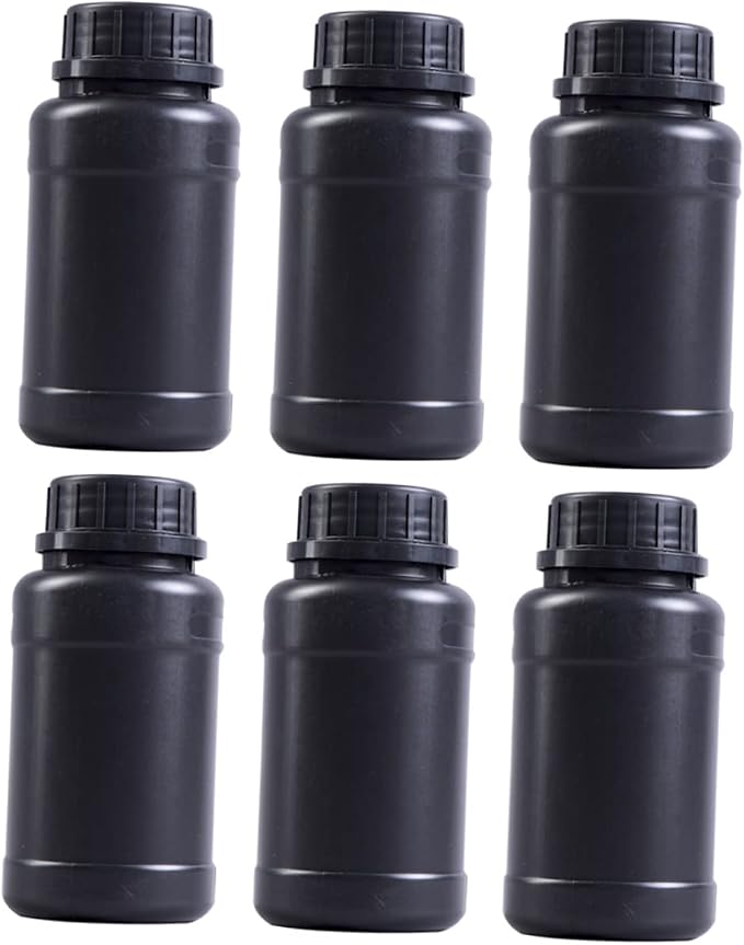 ULTECHNOVO 6pcs Black Hdpe Engineering Storage Bottles Acidproof Lightweight by ULTECHNOVO