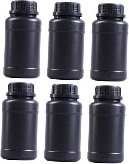ULTECHNOVO 6pcs Black Hdpe Engineering Storage Bottles Acidproof Lightweight by ULTECHNOVO