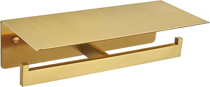 APLusee Brushed Gold Double Toilet Paper Holder by APLusee