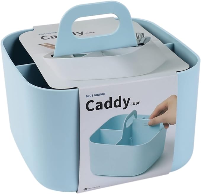 BLUE GINKGO Small Stackable Organizer Caddy – Korean-Made Portable Tote by BLUEGINKGO