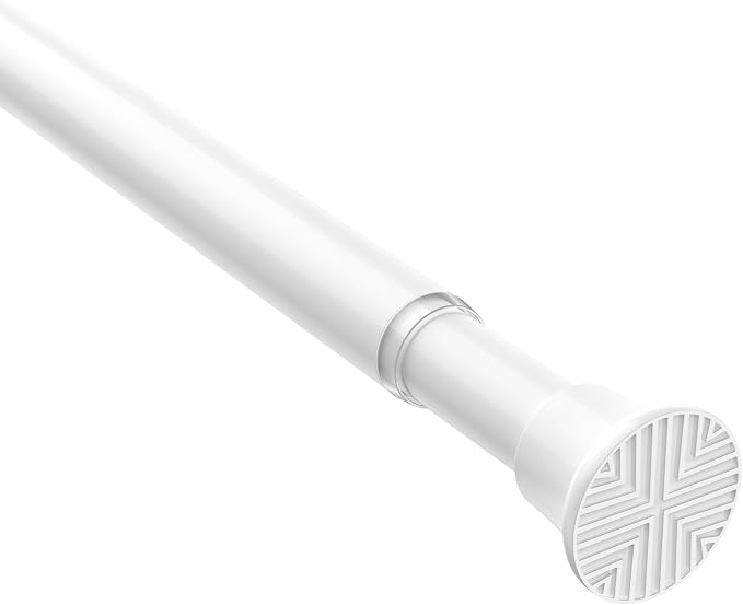 AIZESI Tension Rod 18-36 inch，1Pcs White Adjustable Tension Curtain Rod No by AIZESITENSIONROD