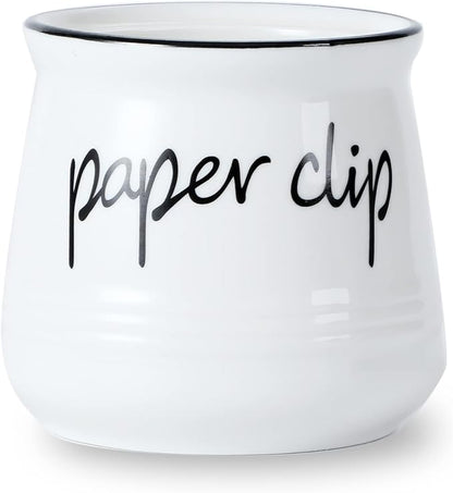 ONTUBE Farmhouse Paper Clip Holders, Ceramic Binder Clip Dispenser Organizer by ONTUBE