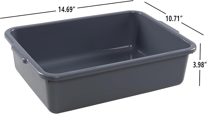 5-Pack Small Commercial Tote Box, 8 L Plastic Bus Box - Image 2