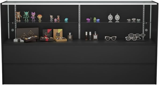 WISDOMFUR 5ft Black Display Showcase Cabinet - Image 2