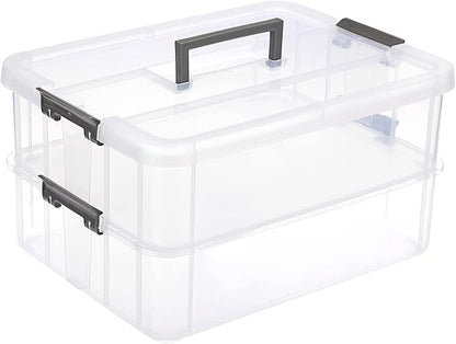 JUXYES 2-Tiers Stack Carry Storage Box by JUXYES