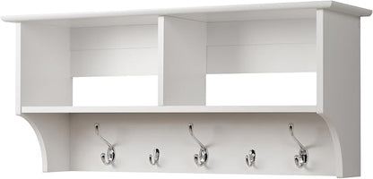 Prepac 36" Contemporary Wall Mounted Coat Rack, Coat Hooks Wall Mount by PREPACRTASTORAGEFURNITURE