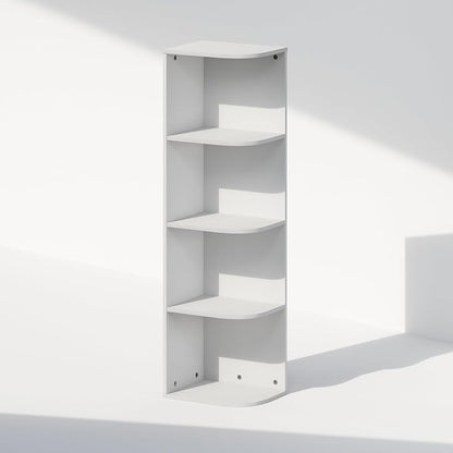 Furinno Reed Corner Shelf, 4-Tier Corner Bookshelf, Book Shelf, Corner Shelves - Image 4