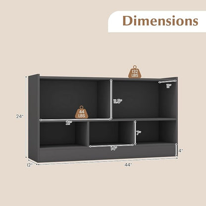 Giantex 5-Cube Bookcase, Freestanding 3-Tier Bookshelf - Image 3
